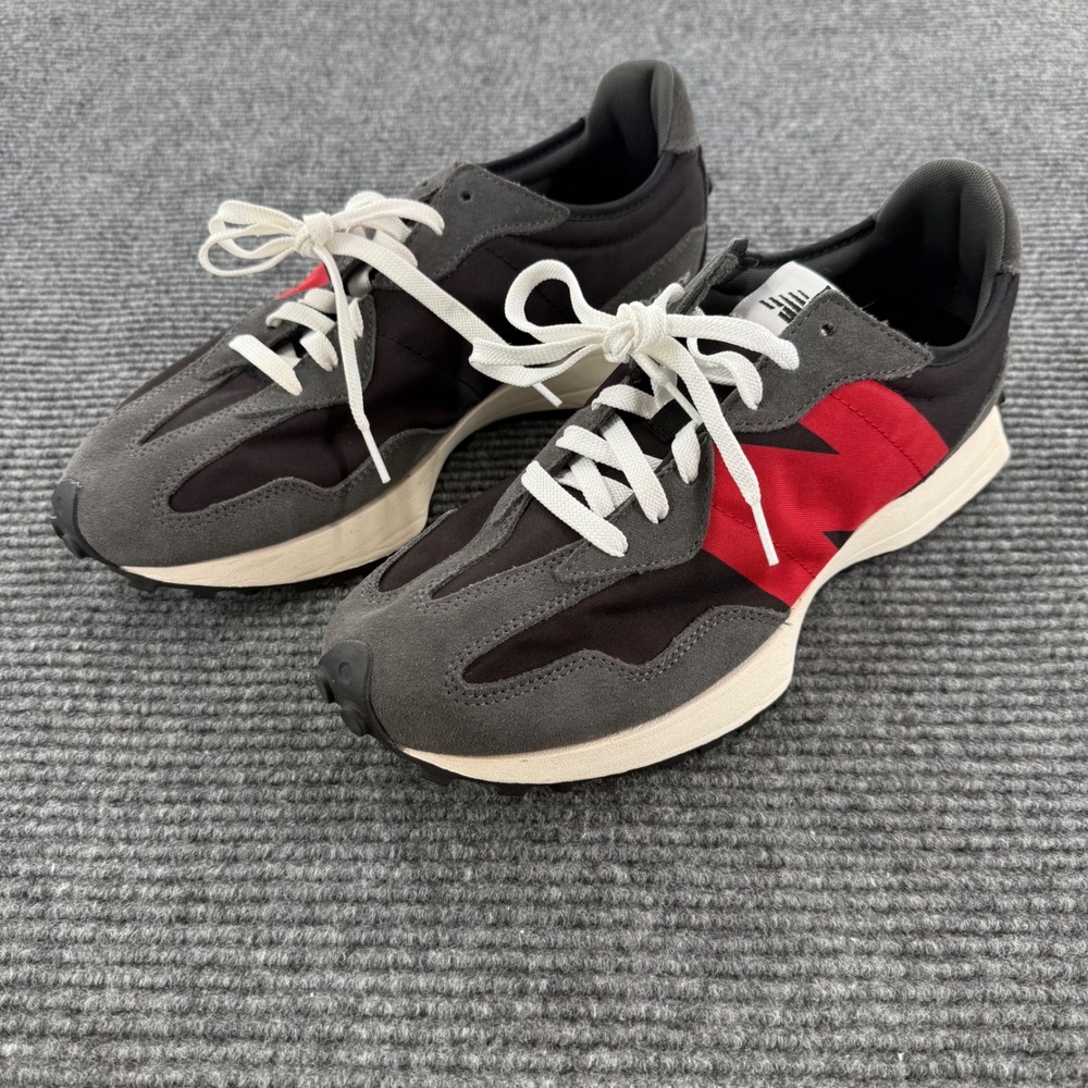 New Balance 327 Mens 11.5 Black Gray Red Retro Lifestyle Sneakers Shoes